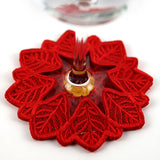 Festive Poinsettia Wine Glass Coaster (Lace)