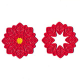 Festive Poinsettia Wine Glass Coaster (Lace)