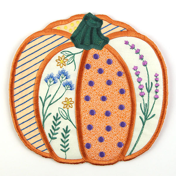 Patchwork Pumpkin Trivet (In-the-Hoop)