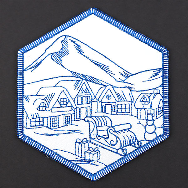 Hexagon North Pole Coaster 1 (In-the-Hoop)