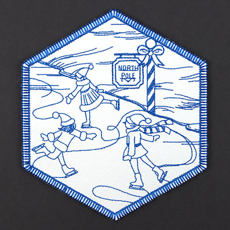 Hexagon North Pole Coaster 5 (In-the-Hoop)