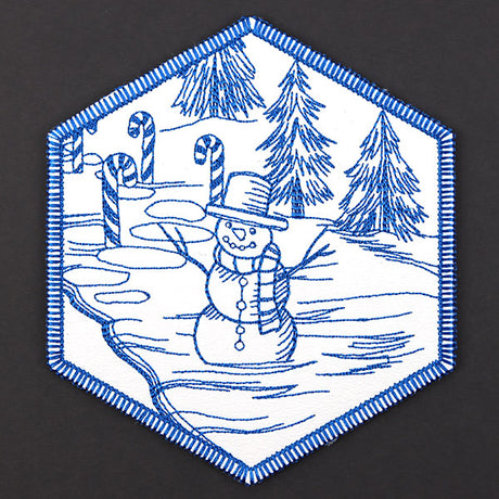 Hexagon North Pole Coaster 6 (In-the-Hoop)