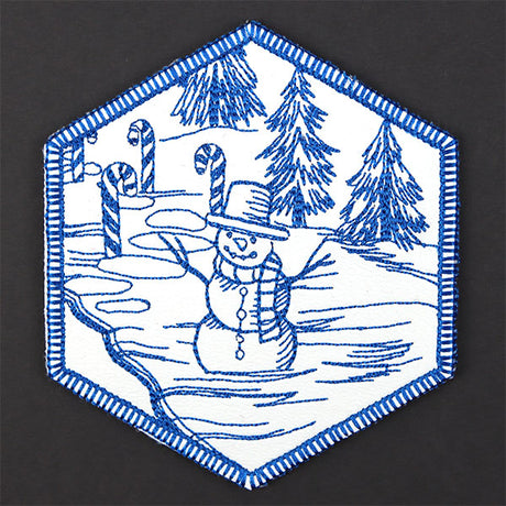 Hexagon North Pole Coaster 6 (In-the-Hoop)