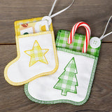 Merry Christmas Tree Stocking Ornament (In-the-Hoop)