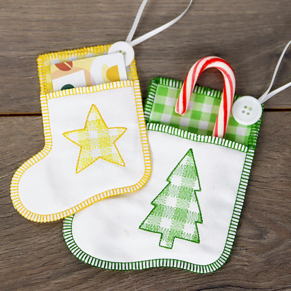 Merry Christmas Tree Stocking Ornament (In-the-Hoop)