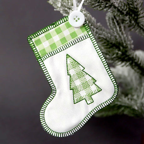 Merry Christmas Tree Stocking Ornament (In-the-Hoop)