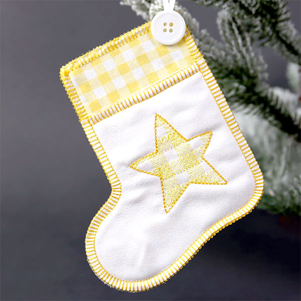 Merry Star Stocking Ornament (In-the-Hoop)