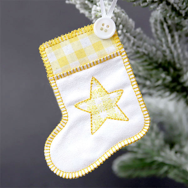 Merry Star Stocking Ornament (In-the-Hoop)