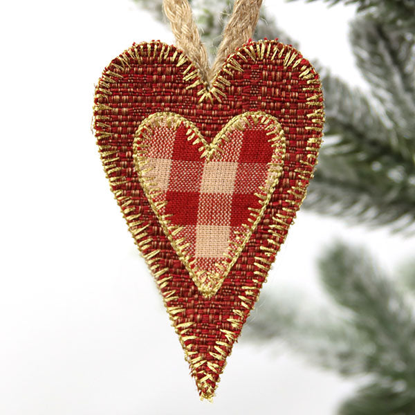 Country Christmas Heart Ornament (In-the-Hoop)