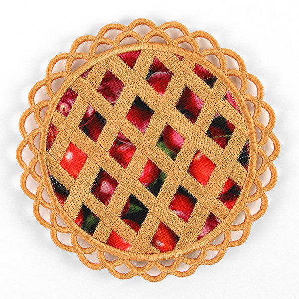 Lattice Top Pie Coaster (In-the-Hoop)