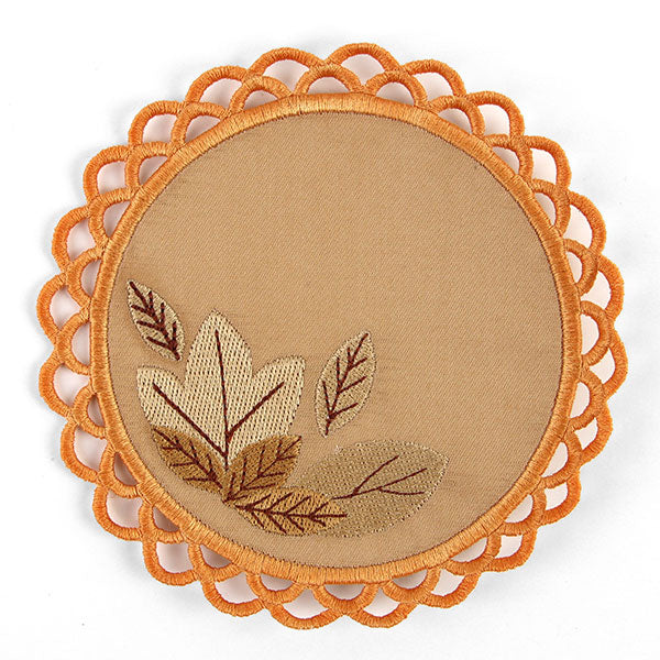 Autumn Leaves Pie Coaster (In-the-Hoop)