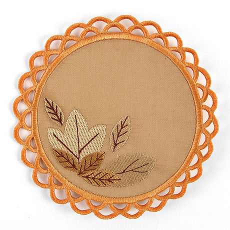 Autumn Leaves Pie Coaster (In-the-Hoop)