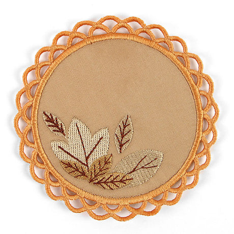 Autumn Leaves Pie Coaster (In-the-Hoop)