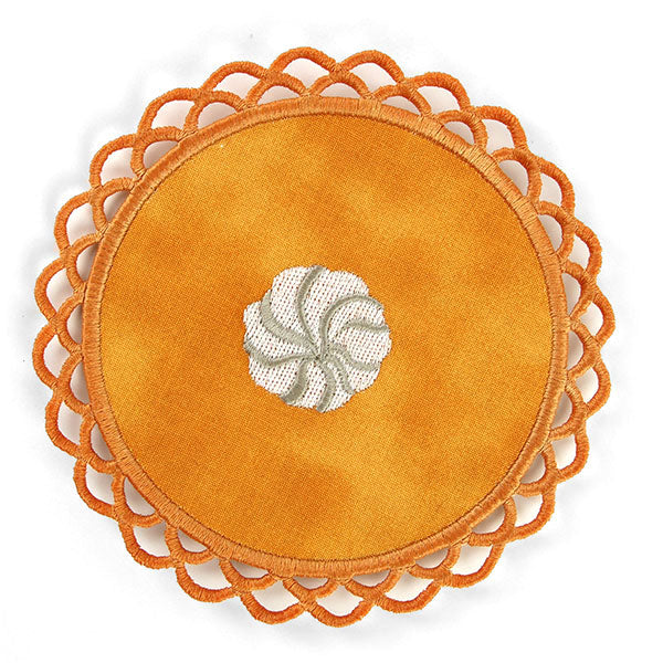 Pumpkin Pie with Whipped Cream Coaster (In-the-Hoop)