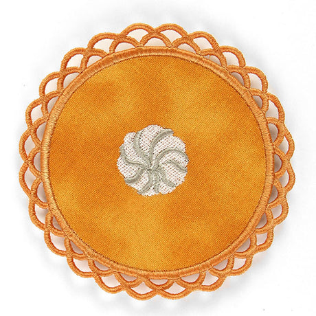 Pumpkin Pie with Whipped Cream Coaster (In-the-Hoop)
