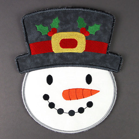 Merry Christmas Snowman Trivet (In-the-Hoop)