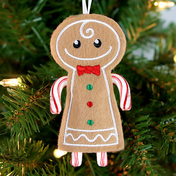 Gingerbread Man Double Candy Cane Holder (In-the-Hoop)