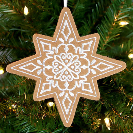 Gingerbread Cookie Ornament - Christmas Star 2 (In-the-Hoop)
