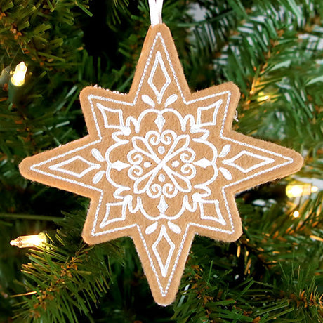Gingerbread Cookie Ornament - Christmas Star 2 (In-the-Hoop)