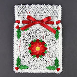 Fancy for Christmas Poinsettia Drawstring Bag (Battenburg Lace)