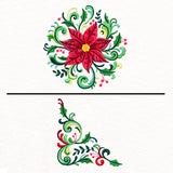 Christmas Rosemaling Poinsettia Pillow Pair