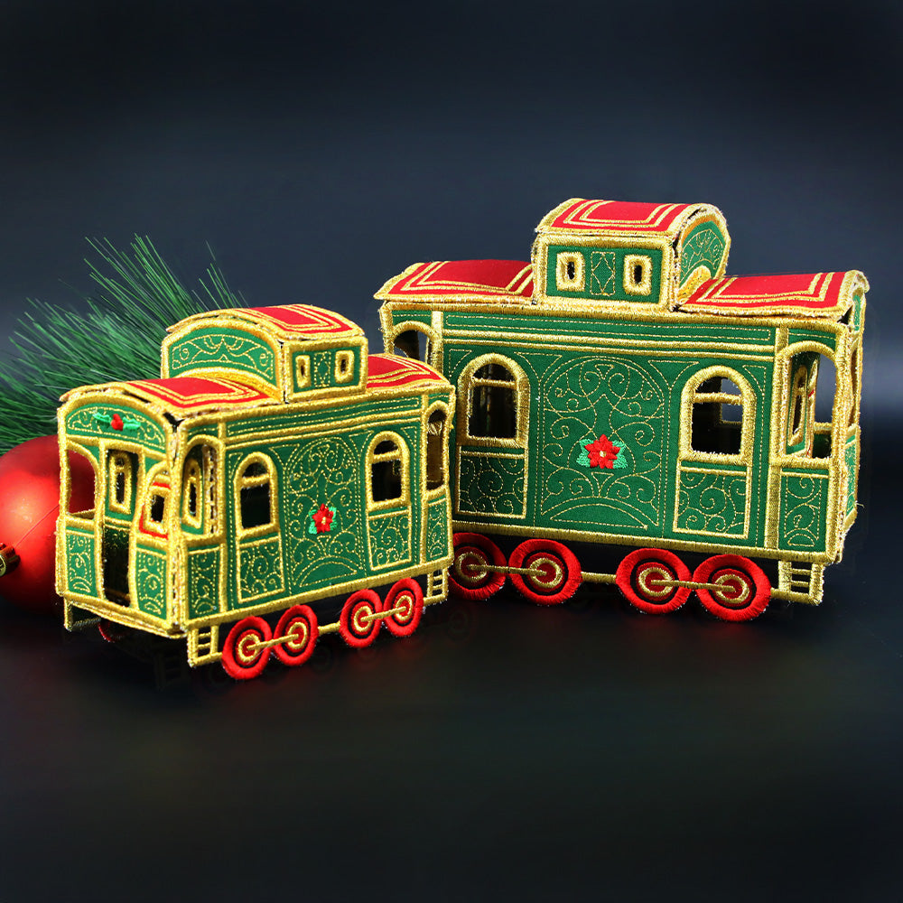3D Christmas Train Caboose (In-the-Hoop)
