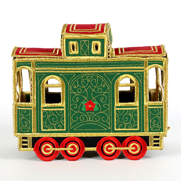 3D Christmas Train Caboose (In-the-Hoop)