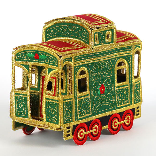 3D Christmas Train Caboose (In-the-Hoop)