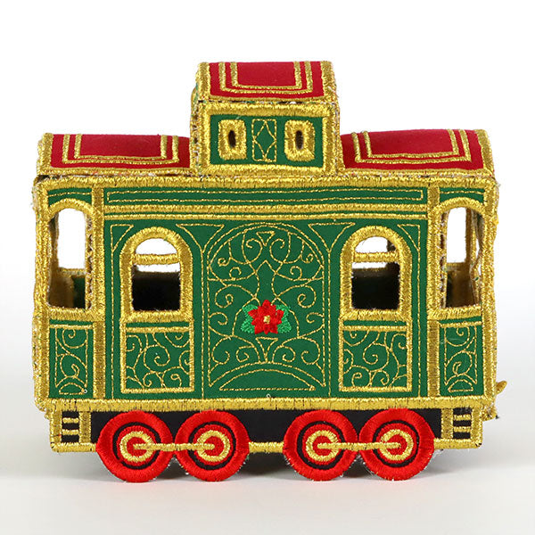 3D Christmas Train Caboose (In-the-Hoop)