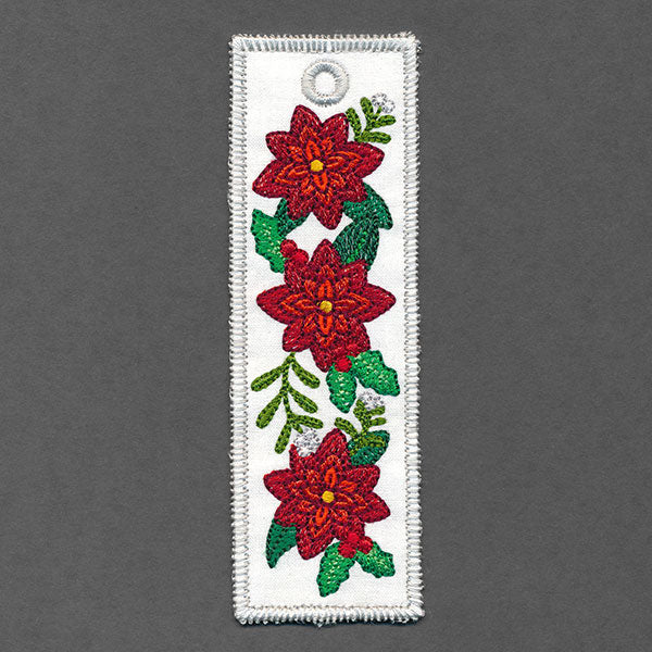 Christmas Poinsettias Bookmark (In-the-Hoop)