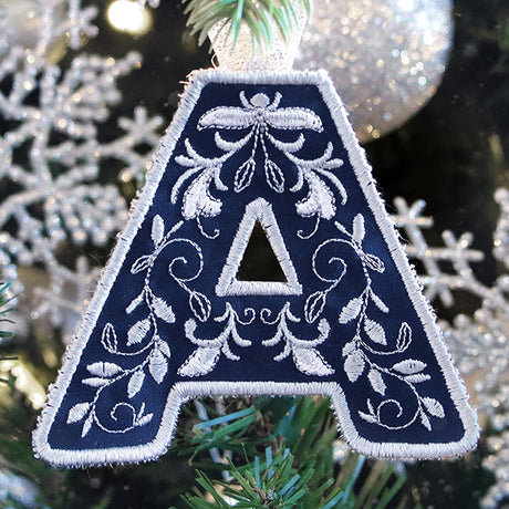 Festive & Elegant Alphabet Ornaments - Letter A (In-the-Hoop)