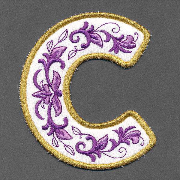 Festive & Elegant Alphabet Ornaments - Letter C (In-the-Hoop)