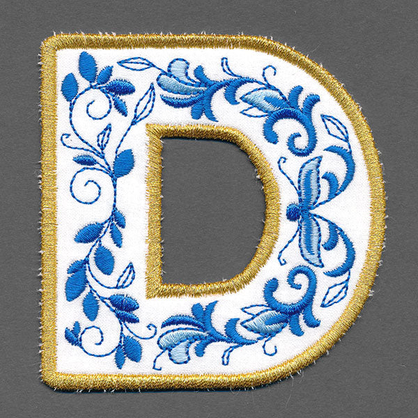 Festive & Elegant Alphabet Ornaments - Letter D (In-the-Hoop)