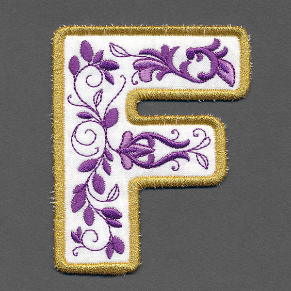 Festive & Elegant Alphabet Ornaments - Letter F (In-the-Hoop)