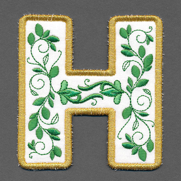 Festive & Elegant Alphabet Ornaments - Letter H (In-the-Hoop)
