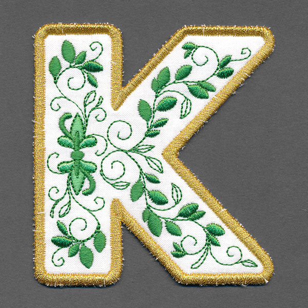 Festive & Elegant Alphabet Ornaments - Letter K (In-the-Hoop)