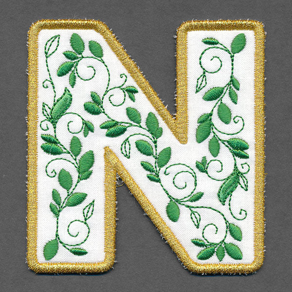Festive & Elegant Alphabet Ornaments - Letter N (In-the-Hoop)