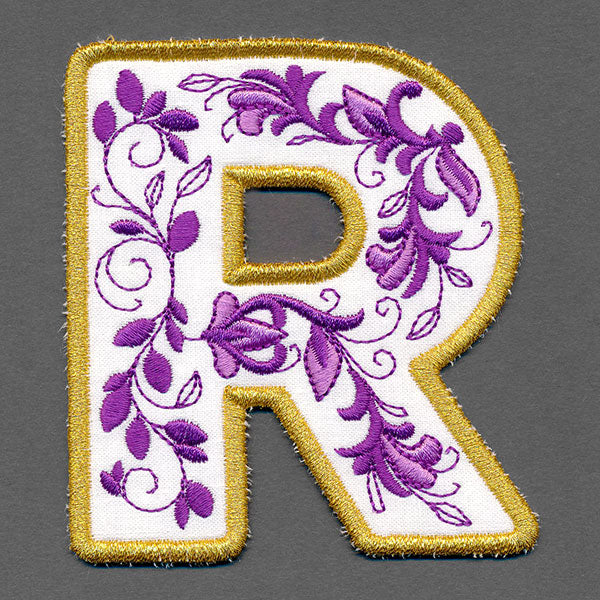 Festive & Elegant Alphabet Ornaments - Letter R (In-the-Hoop)