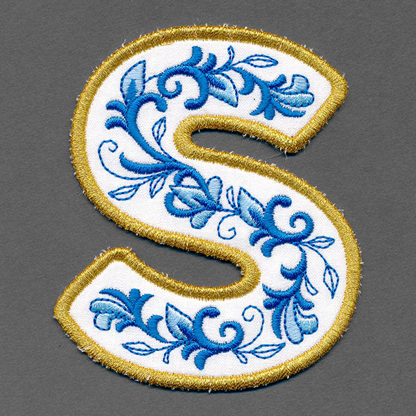 Festive & Elegant Alphabet Ornaments - Letter S (In-the-Hoop)