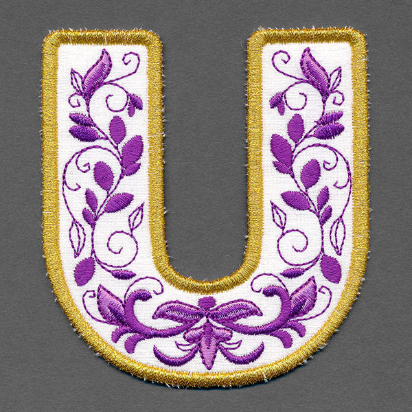 Festive & Elegant Alphabet Ornaments - Letter U (In-the-Hoop)