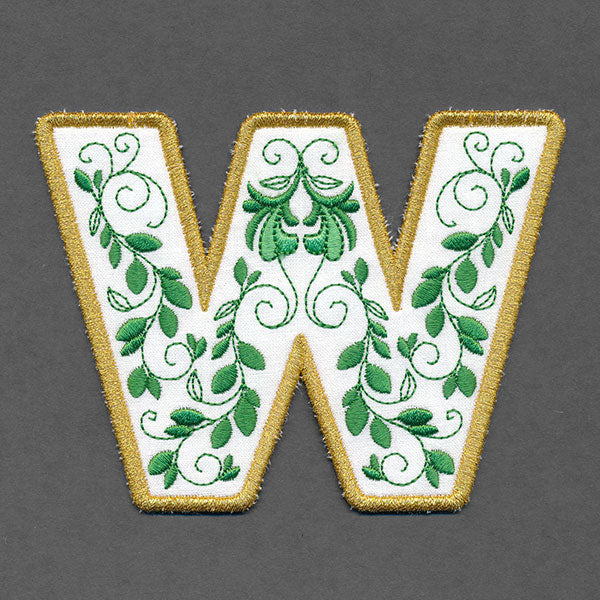 Festive & Elegant Alphabet Ornaments - Letter W (In-the-Hoop)