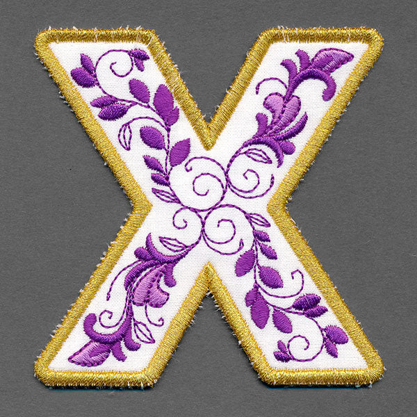 Festive & Elegant Alphabet Ornaments - Letter X (In-the-Hoop)