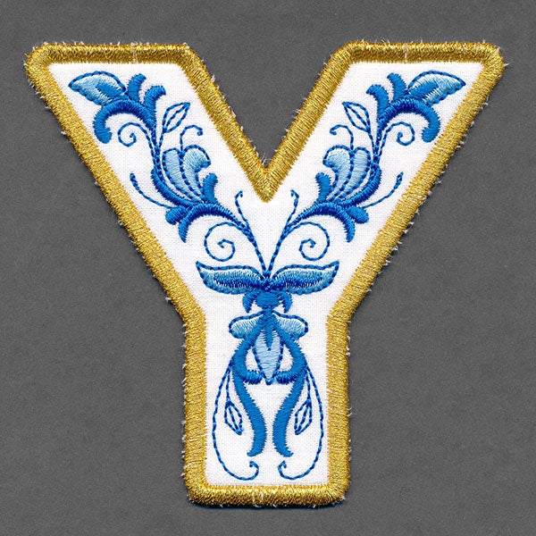 Festive & Elegant Alphabet Ornaments - Letter Y (In-the-Hoop)
