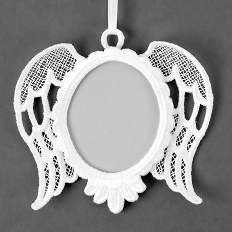 Angel Wings Frame Ornament (Lace)