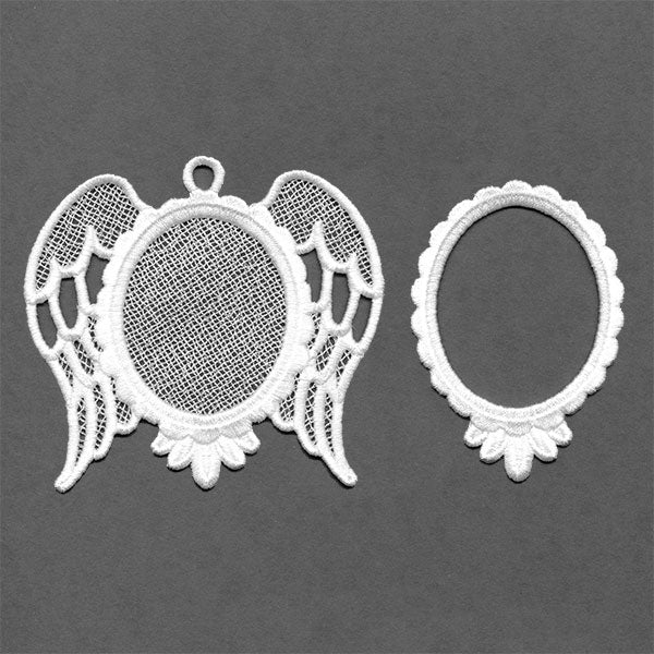 Angel Wings Frame Ornament (Lace)