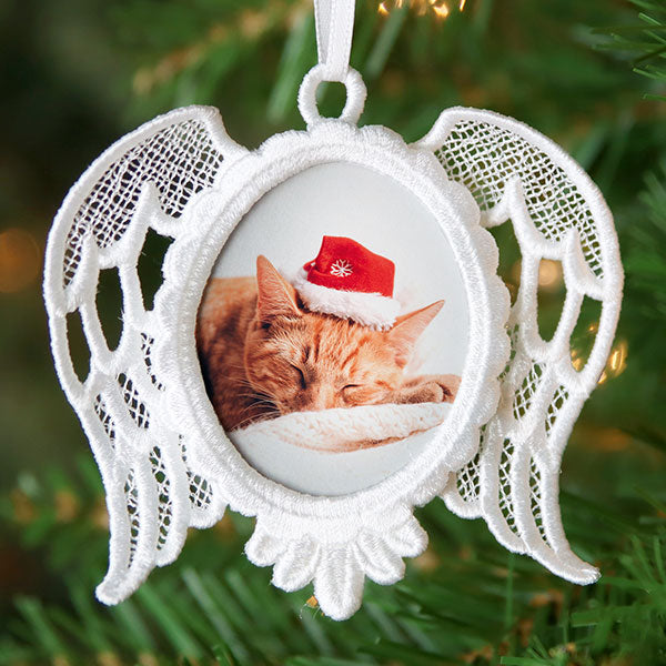Angel Wings Frame Ornament (Lace)