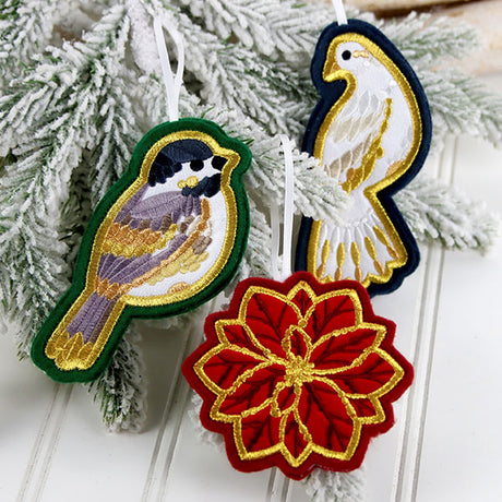 Festive Woodland Ornaments - Poinsettia