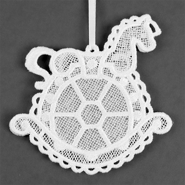Rocking Horse Photo Frame Ornament (Lace)