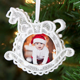 Rocking Horse Photo Frame Ornament (Lace)