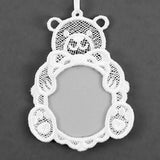 Teddy Bear Photo Frame Ornament (Lace)